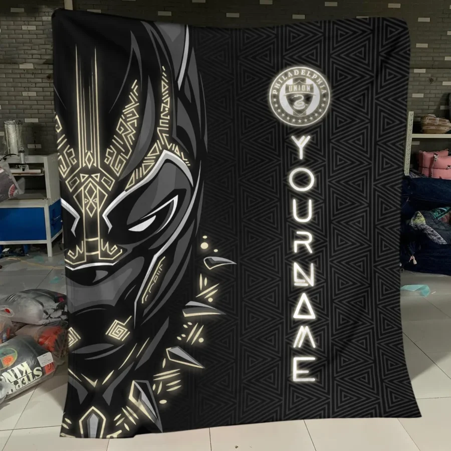 Black Panther Custom Name MLS Philadelphia Union Exclusive All Over Prints BLMLS161024A2PHIBLK - Blanket