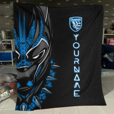 Black Panther Custom Name MLS San Jose Earthquakes Exclusive All Over Prints BLMLS161024A2SJBLK - Blanket