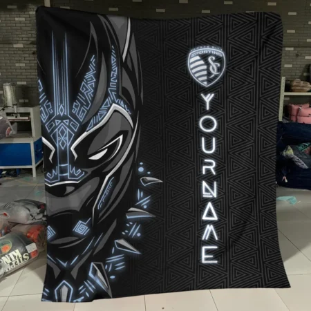 Black Panther Custom Name MLS Sporting Kansas City Exclusive All Over Prints BLMLS161024A2SKCBLK - Blanket