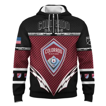 MLS Colorado Rapids Exclusive All Over Prints BLMLS31024A1COLQHD - 1/4 Zipper Hoodie