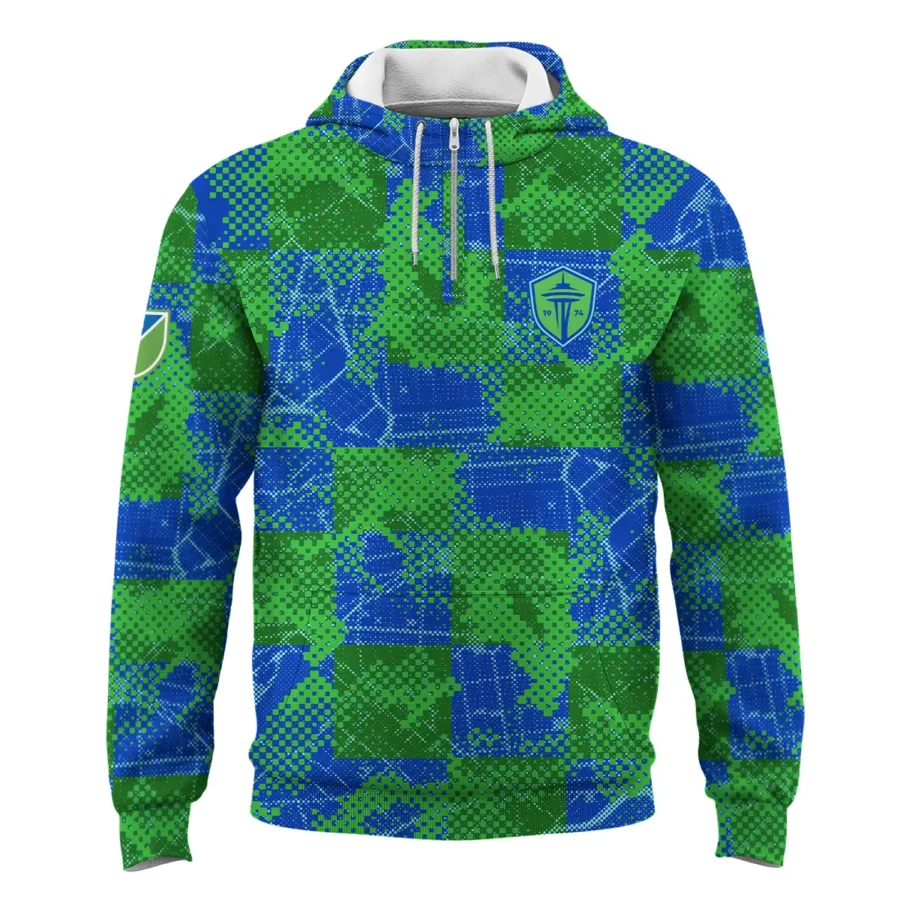 MLS Seattle Sounders Exclusive All Over Prints BLMLS41024A1SEAQHD - 1/4 Zipper Hoodie