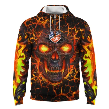 Flaming Skull MLS Cincinnati Exclusive All Over Prints BLMLS41024A3CINQHD - 1/4 Zipper Hoodie