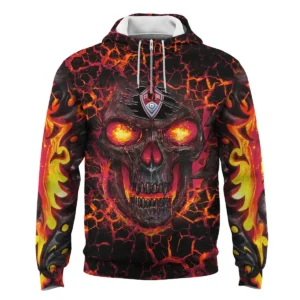 Flaming Skull MLS Real Salt Lake Exclusive All Over Prints BLMLS41024A3RSLQHD - 1/4 Zipper Hoodie