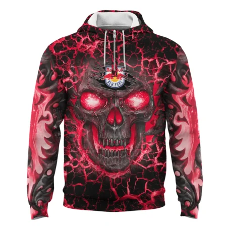 Flaming Skull MLS New York Red Bulls Exclusive All Over Prints BLMLS41024A3NYQHD - 1/4 Zipper Hoodie