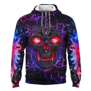 Flaming Skull MLS Real Salt Lake Exclusive All Over Prints BLMLS41024A3RSLZHD - Zip Hoodie