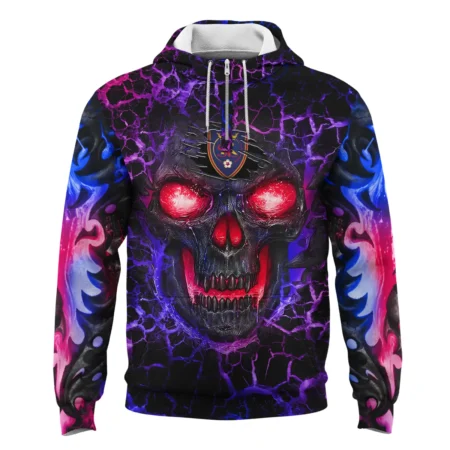 Flaming Skull MLS Real Salt Lake Exclusive All Over Prints BLMLS41024A3RSLQHD - 1/4 Zipper Hoodie