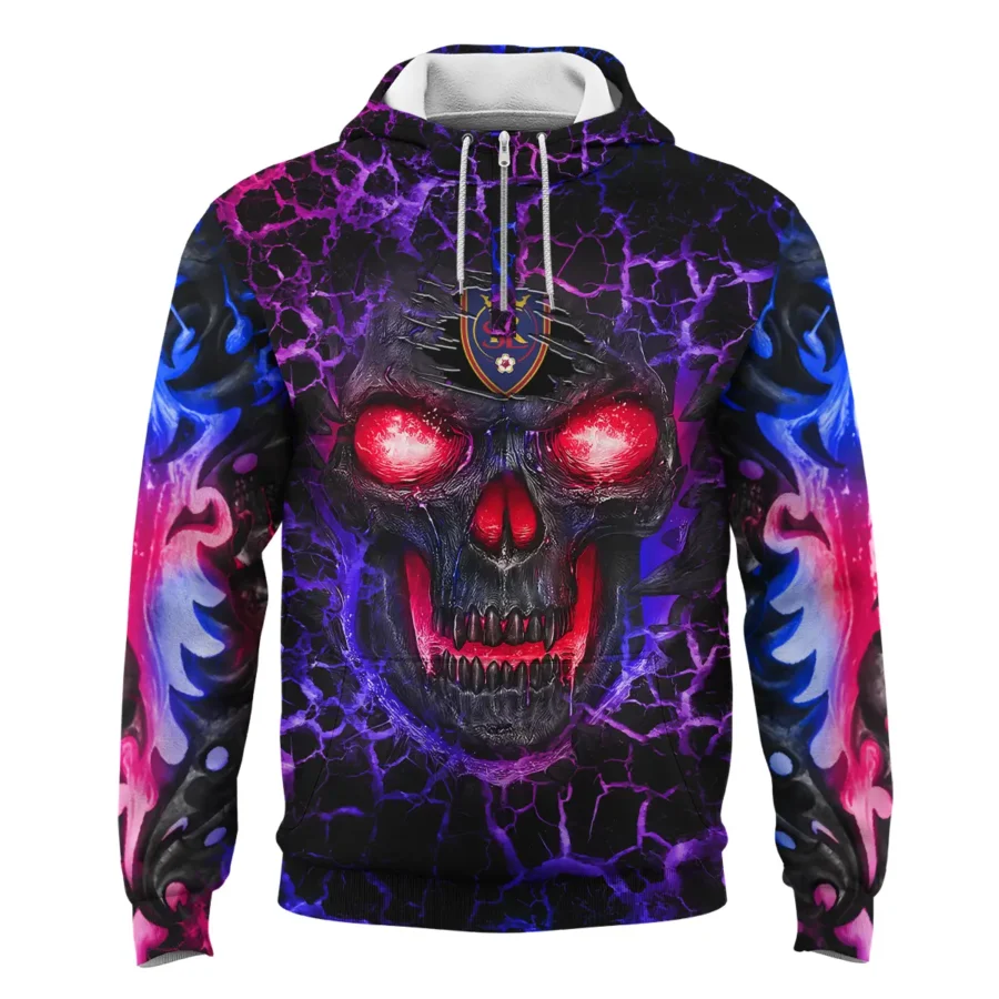 Flaming Skull MLS Real Salt Lake Exclusive All Over Prints BLMLS41024A3RSLQHD - 1/4 Zipper Hoodie