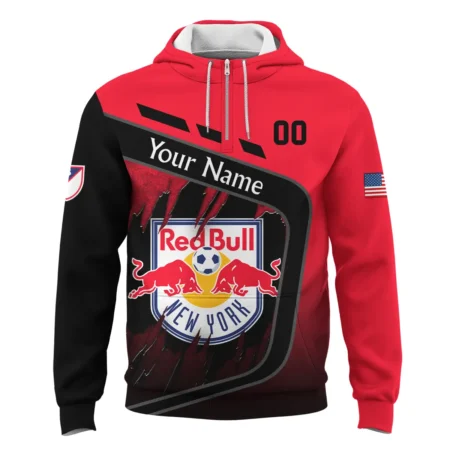 MLS New York Red Bulls Exclusive All Over Prints BLMLS51024A1NYQHD - 1/4 Zipper Hoodie