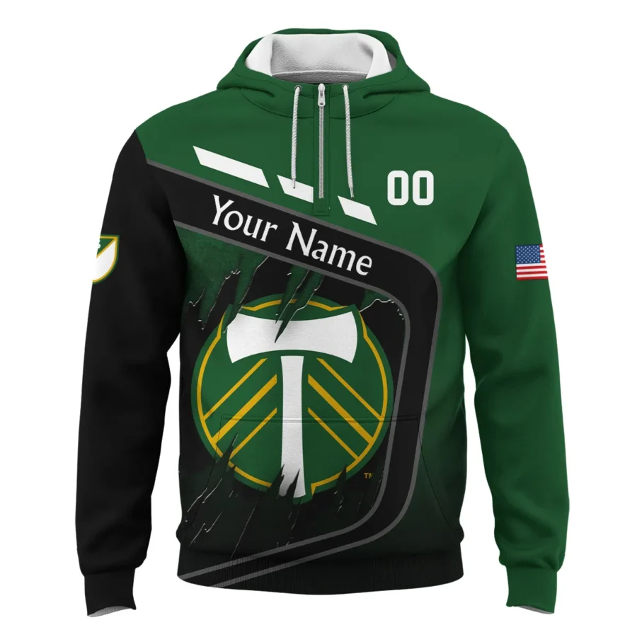 MLS Portland Timbers Exclusive All Over Prints BLMLS51024A1PORQHD - 1/4 Zipper Hoodie