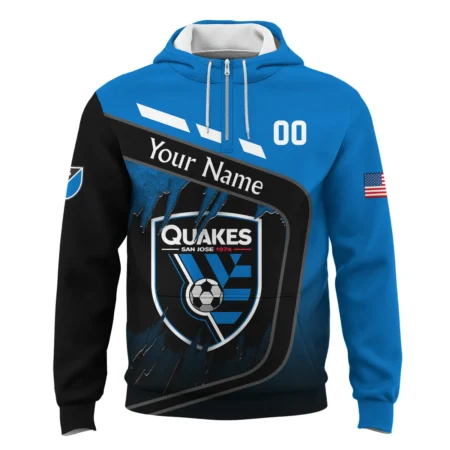 MLS San Jose Earthquakes Exclusive All Over Prints BLMLS51024A1SJQHD - 1/4 Zipper Hoodie