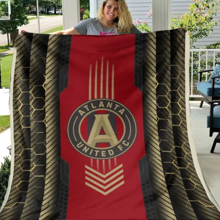 Abstract Geometric Pattern MLS Atlanta United Exclusive All Over Prints BLMLS101024A2ATLBLK - Blanket