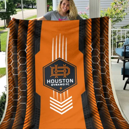 Abstract Geometric Pattern MLS Houston Dynamo Exclusive All Over Prints BLMLS101024A2HOUBLK - Blanket