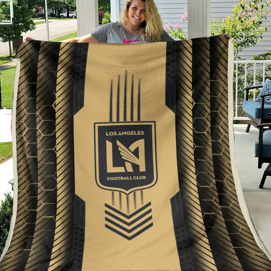 Abstract Geometric Pattern MLS Los Angeles FC Exclusive All Over Prints BLMLS101024A2LAFBLK - Blanket