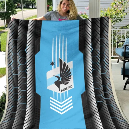 Abstract Geometric Pattern MLS Minnesota United Exclusive All Over Prints BLMLS101024A2MINBLK - Blanket