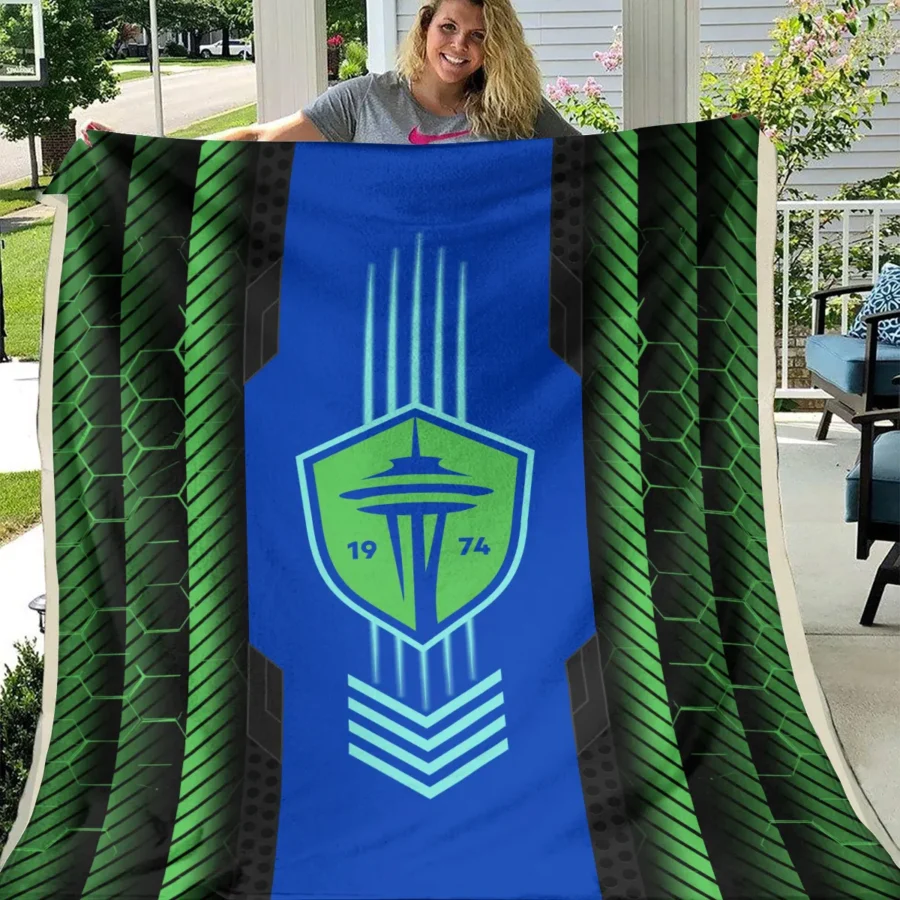 Abstract Geometric Pattern MLS Seattle Sounders Exclusive All Over Prints BLMLS101024A2SEABLK - Blanket