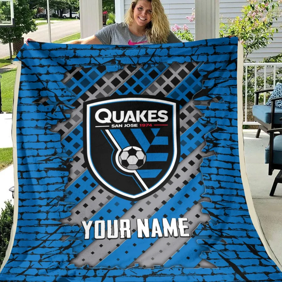 Breaking Wall MLS San Jose Earthquakes Exclusive All Over Prints BLMLS111024A1SJBLK - Blanket