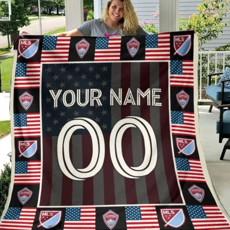 Custom Name Number US Flag MLS Colorado Rapids Exclusive All Over Prints BLMLS141024A1COLBLK - Blanket