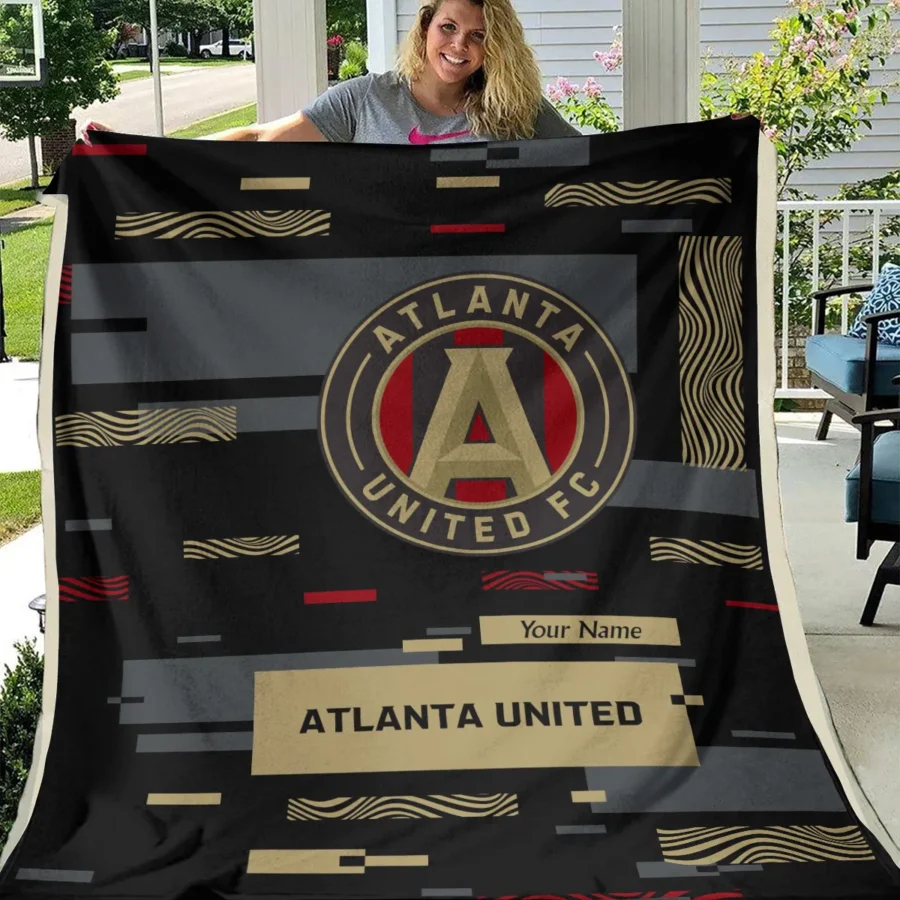 Custom Name MLS Atlanta United Exclusive All Over Prints BLMLS151024A1ATLBLK - Blanket