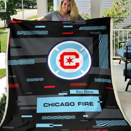 Custom Name MLS Chicago Fire Exclusive All Over Prints BLMLS151024A1CHIBLK - Blanket