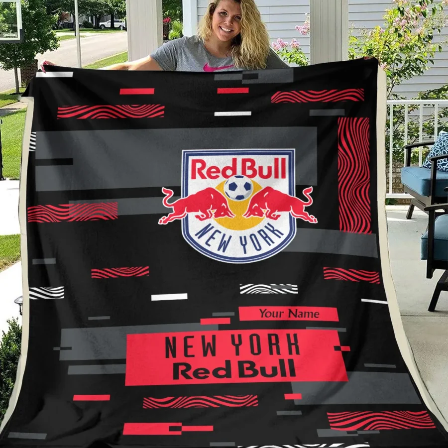 Custom Name MLS New York Red Bulls Exclusive All Over Prints BLMLS151024A1NYBLK - Blanket