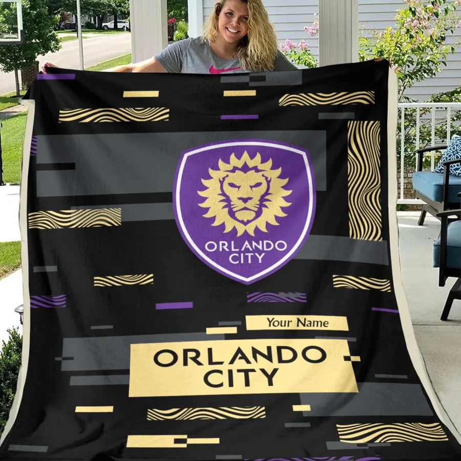 Custom Name MLS Orlando City Exclusive All Over Prints BLMLS151024A1ORLBLK - Blanket