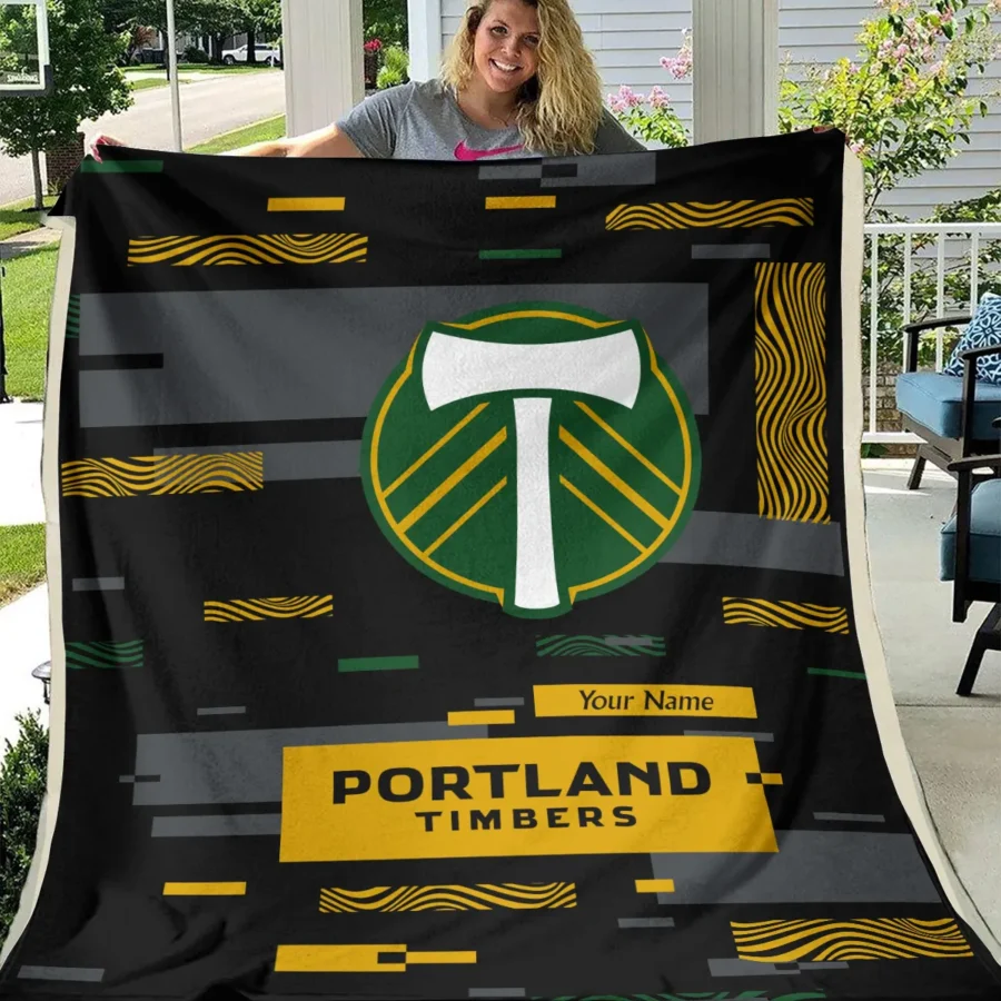 Custom Name MLS Portland Timbers Exclusive All Over Prints BLMLS151024A1PORBLK - Blanket