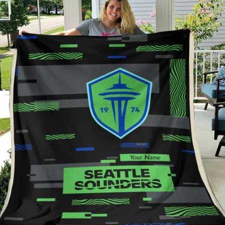 Custom Name MLS Seattle Sounders Exclusive All Over Prints BLMLS151024A1SEABLK - Blanket