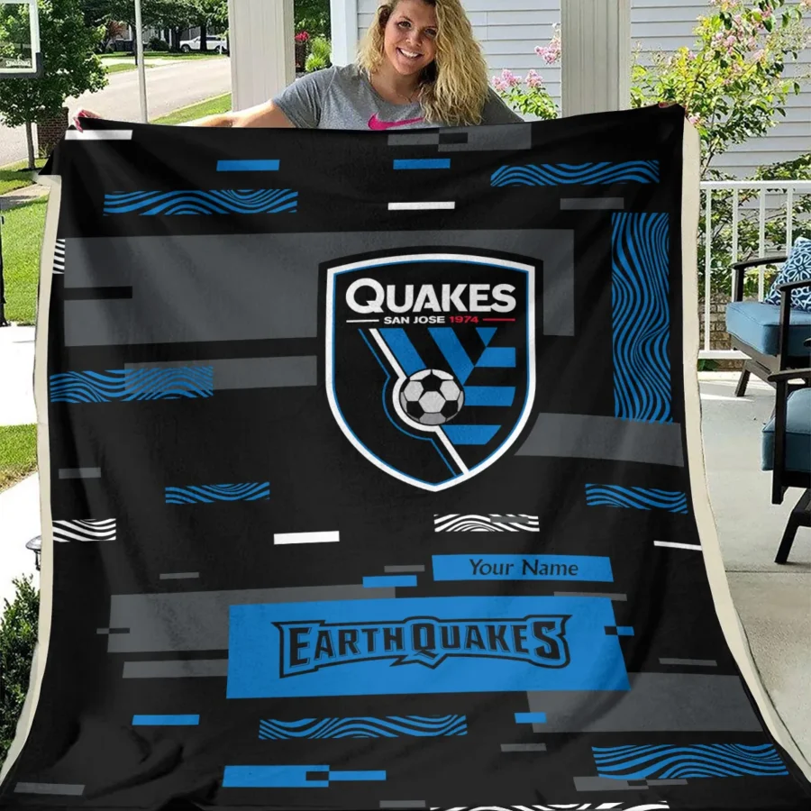 Custom Name MLS San Jose Earthquakes Exclusive All Over Prints BLMLS151024A1SJBLK - Blanket