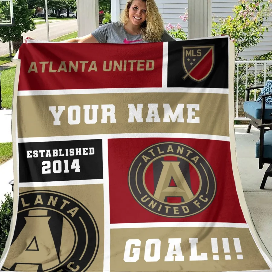 Custom Name MLS Atlanta United Exclusive All Over Prints BLMLS151024A2ATLBLK - Blanket