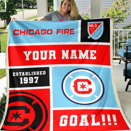 Custom Name MLS Chicago Fire Exclusive All Over Prints BLMLS151024A2CHIBLK - Blanket