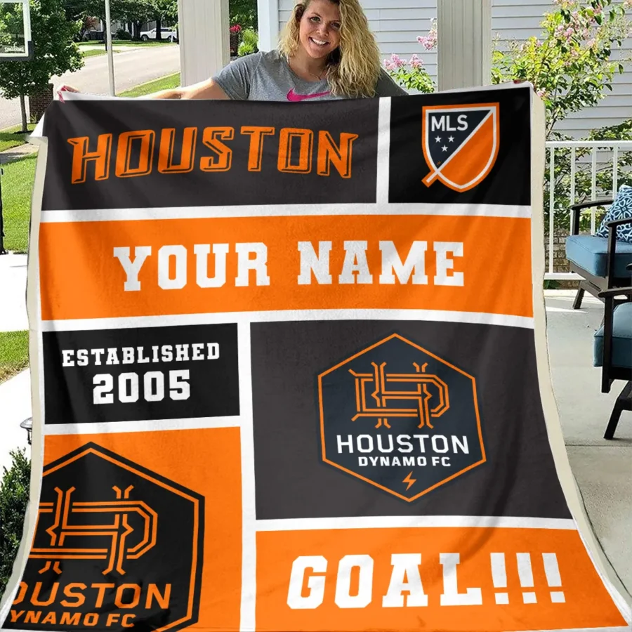 Custom Name MLS Houston Dynamo Exclusive All Over Prints BLMLS151024A2HOUBLK - Blanket