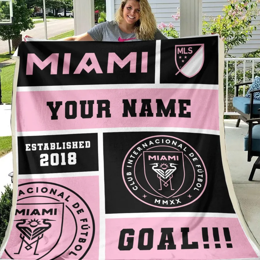 Custom Name MLS Inter Miami Exclusive All Over Prints BLMLS151024A2MIABLK - Blanket