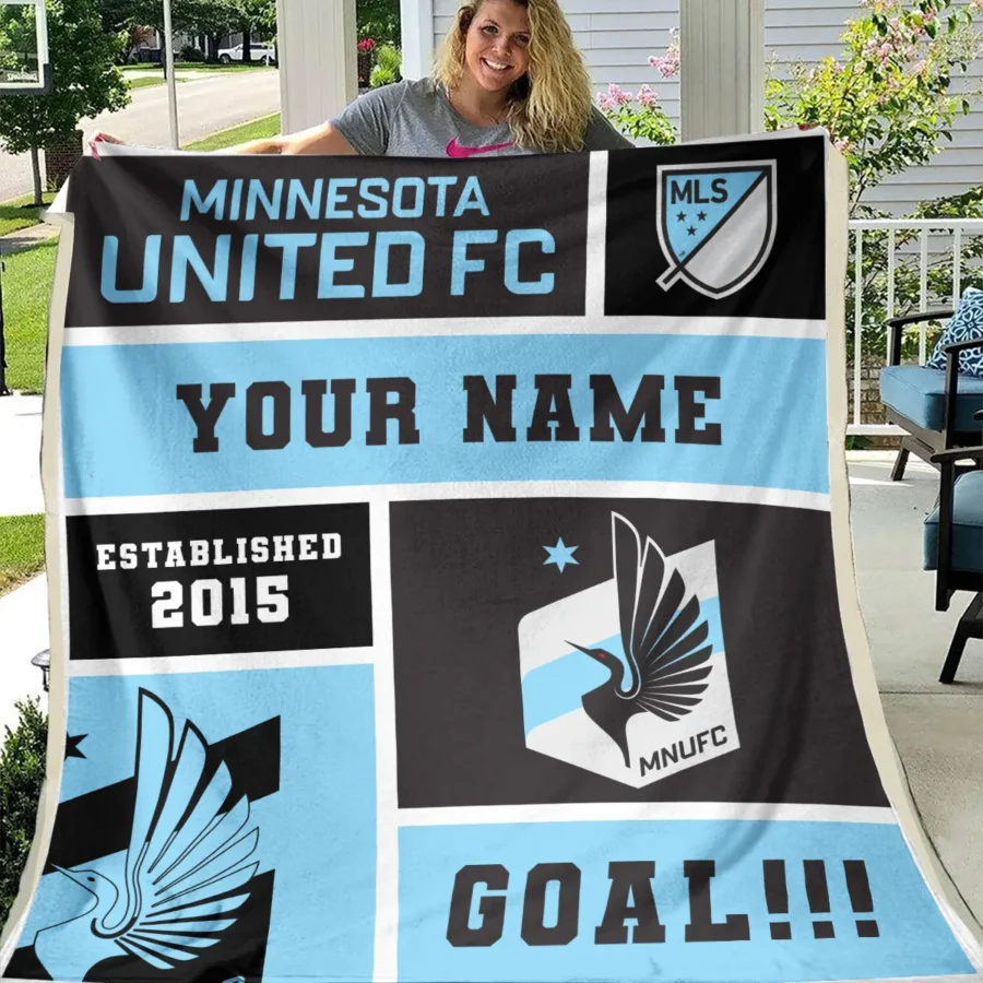 Custom Name MLS Minnesota United Exclusive All Over Prints BLMLS151024A2MINBLK - Blanket