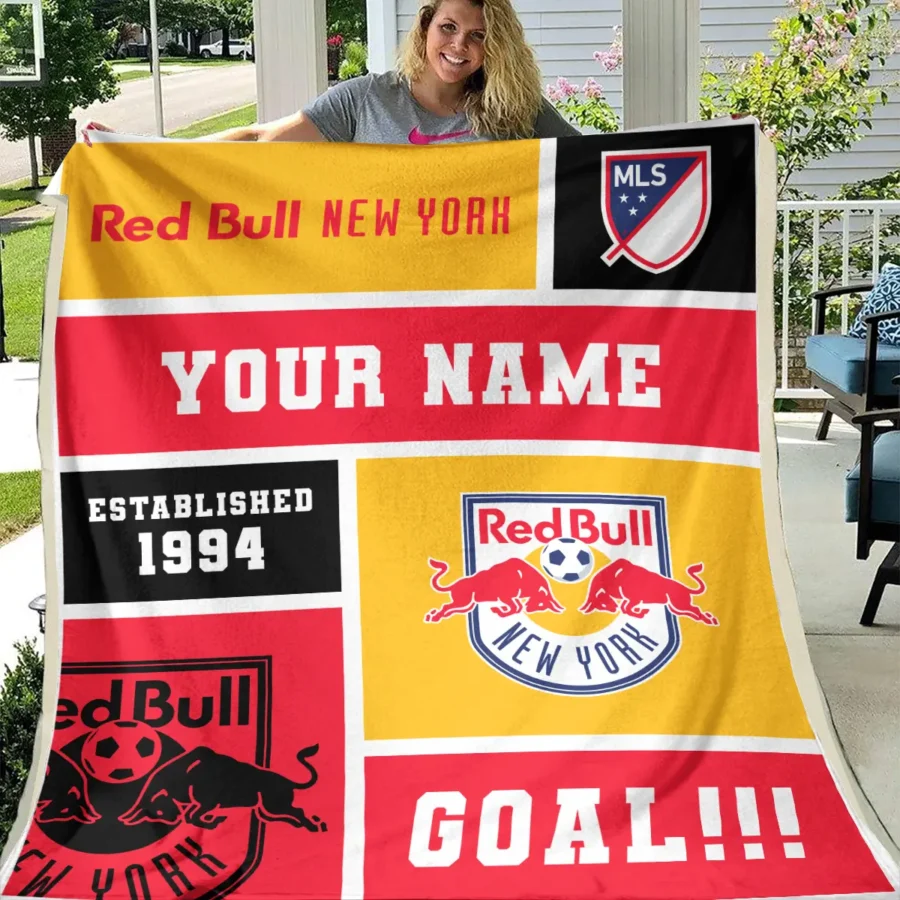 Custom Name MLS New York Red Bulls Exclusive All Over Prints BLMLS151024A2NYBLK - Blanket