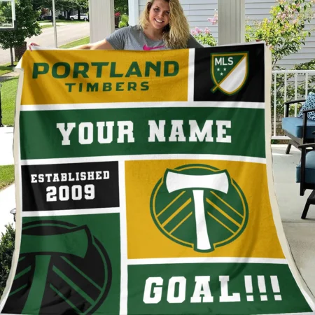 Custom Name MLS Portland Timbers Exclusive All Over Prints BLMLS151024A2PORBLK - Blanket