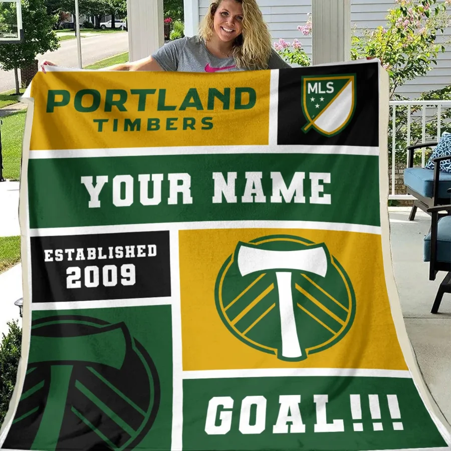 Custom Name MLS Portland Timbers Exclusive All Over Prints BLMLS151024A2PORBLK - Blanket