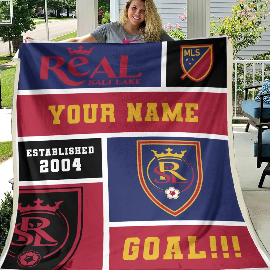 Custom Name MLS Real Salt Lake Exclusive All Over Prints BLMLS151024A2RSLBLK - Blanket