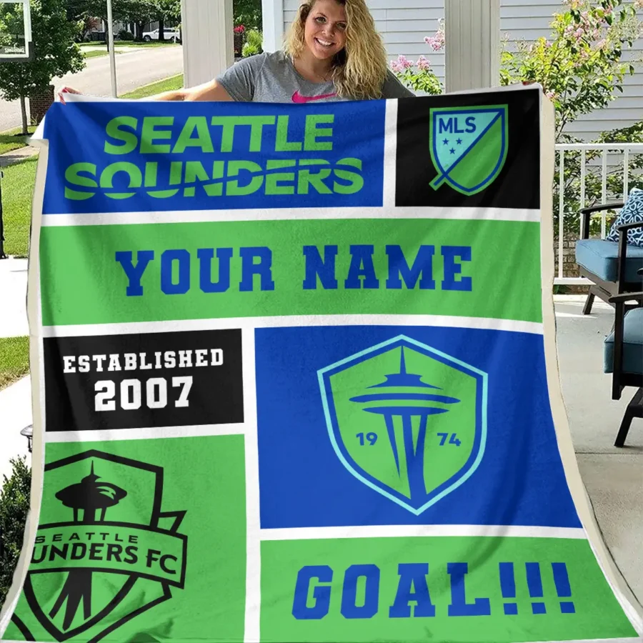 Custom Name MLS Seattle Sounders Exclusive All Over Prints BLMLS151024A2SEABLK - Blanket