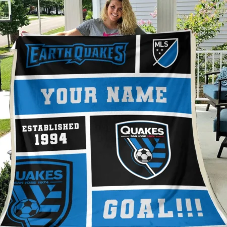 Custom Name MLS San Jose Earthquakes Exclusive All Over Prints BLMLS151024A2SJBLK - Blanket