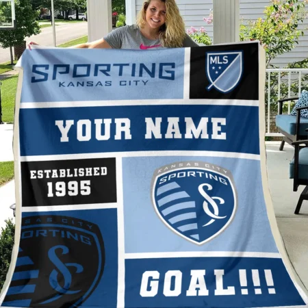 Custom Name MLS Sporting Kansas City Exclusive All Over Prints BLMLS151024A2SKCBLK - Blanket