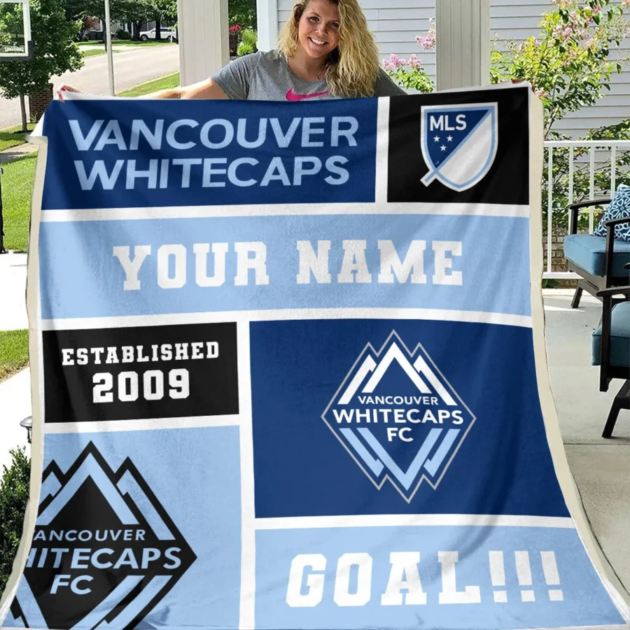 Custom Name MLS Vancouver Whitecaps Exclusive All Over Prints BLMLS151024A2VANBLK - Blanket