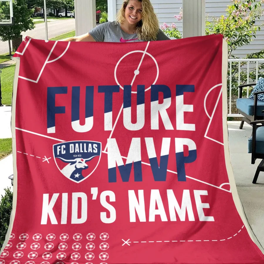 Future MVP Custom Kid Name MLS FC Dallas Exclusive All Over Prints BLMLS161024A1DALBLK - Blanket