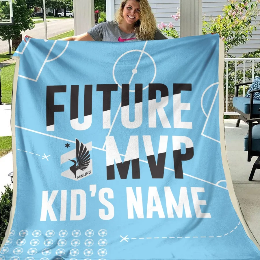 Future MVP Custom Kid Name MLS Minnesota United Exclusive All Over Prints BLMLS161024A1MINBLK - Blanket