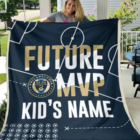 Future MVP Custom Kid Name MLS Philadelphia Union Exclusive All Over Prints BLMLS161024A1PHIBLK - Blanket