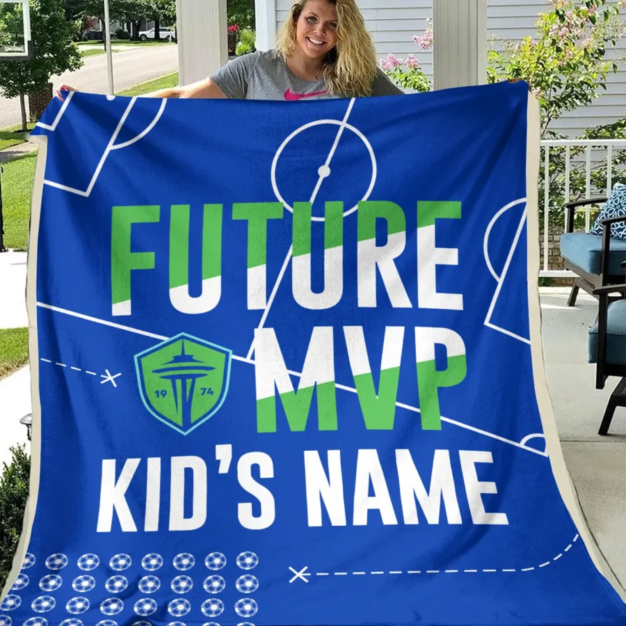 Future MVP Custom Kid Name MLS Seattle Sounders Exclusive All Over Prints BLMLS161024A1SEABLK - Blanket