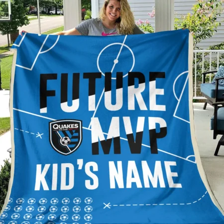 Future MVP Custom Kid Name MLS San Jose Earthquakes Exclusive All Over Prints BLMLS161024A1SJBLK - Blanket