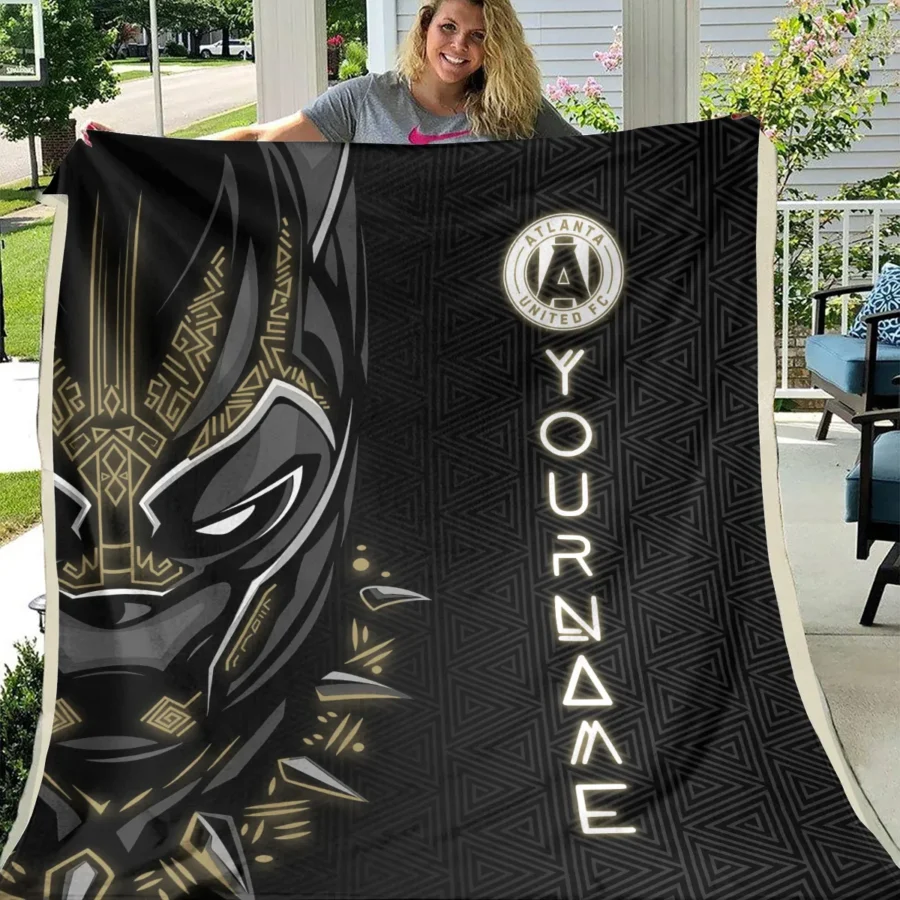 Black Panther Custom Name MLS Atlanta United Exclusive All Over Prints BLMLS161024A2ATLBLK - Blanket