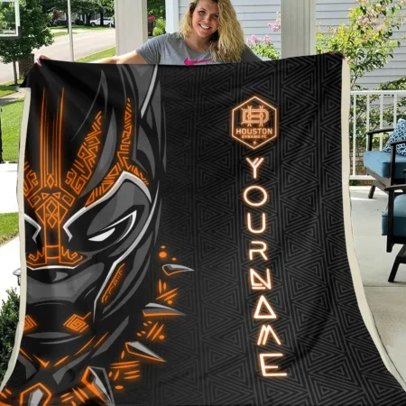 Black Panther Custom Name MLS Houston Dynamo Exclusive All Over Prints BLMLS161024A2HOUBLK - Blanket