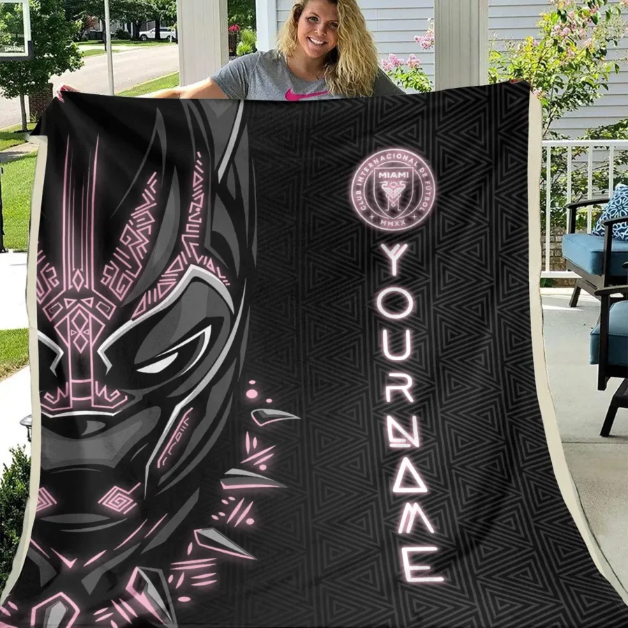 Black Panther Custom Name MLS Inter Miami Exclusive All Over Prints BLMLS161024A2MIABLK - Blanket