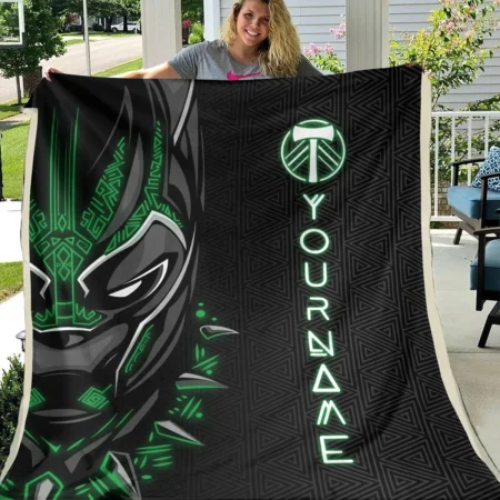 Black Panther Custom Name MLS Portland Timbers Exclusive All Over Prints BLMLS161024A2PORBLK - Blanket